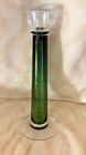 Large Art Glass Olive Green Candlestick — photo 7