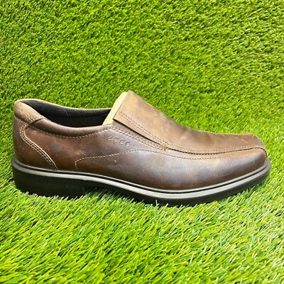 Ecco Helsinki 2.0 Apron Toe Mens Size 10-10.5 Brown Casual Classic Slip On Shoes