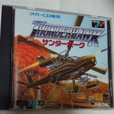 Victor 1988 THUNDER HAWK SEGA MEGA CD Shooter Japanese Retro Game Used from JPN 