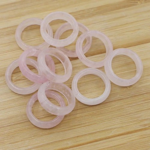Women Men Natural Quartz Crystal Finger Ring Healing Stone Lovers Circle Jewelry - Picture 43 of 133