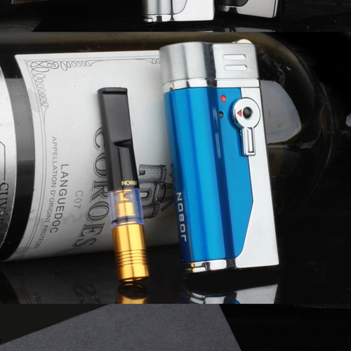 Encendedores de cigarros a prueba de viento butano spray directo llama azul encendedor de metal al aire libre - Imagen 6 de 17