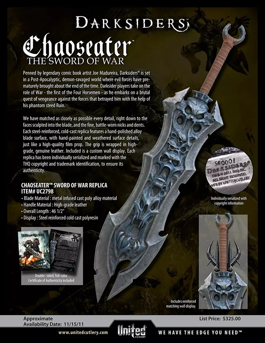 United Cutlery UC2798: Darksiders - Chaoseater - The Sword of War - VERY  Rare
