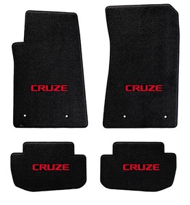 New Black Floor Mats 2010 2014 Chevy Cruze With Red Embroidered