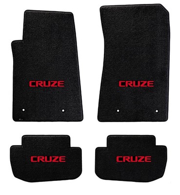 New Black Floor Mats 2010 2014 Chevy Cruze With Red Embroidered