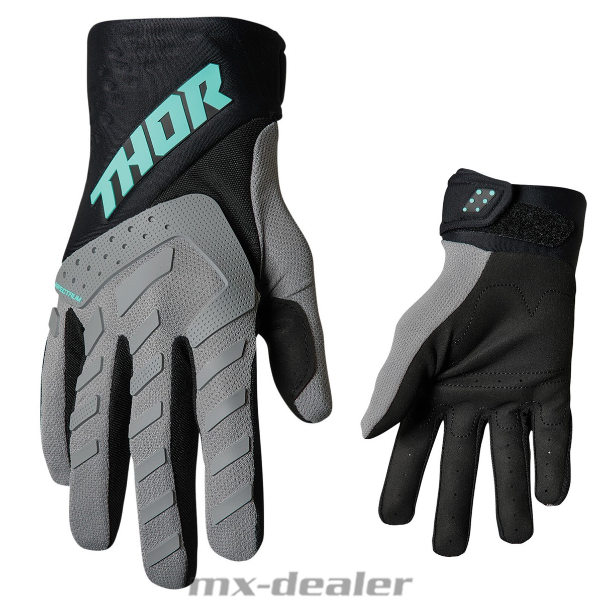 Guanti Thor Spectrum Guanti Motocross Thor Spectrum Nero - Per Enduro, Quad, BMX, MTB, Downhill (Taglia XL) Guanti Protezione Mtb