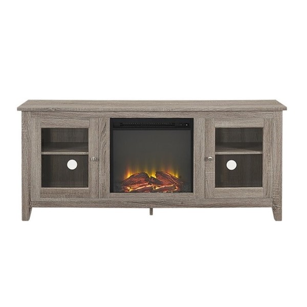 Walker Edison 58 In. Electric Fireplace TV Stand With Doors for sale