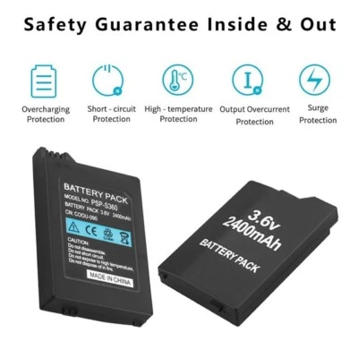 XSTONE Batterie pour Sony PSP 2000 SLIM & LITE 2000 3000 2004 3004 - 2400 mah