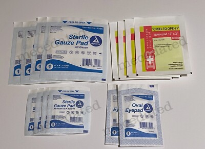 14 PIECE LOT - GAUZE PADS REFILL FOR EMERGENCY SURVIVAL SCHOOL FIRST AID KIT