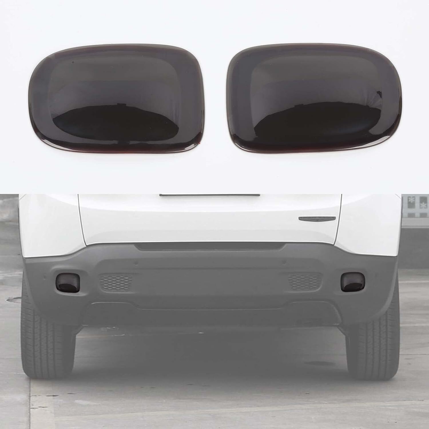 Hoolcar Rear Fog Light Trim Bezel Frame Decor Exterior Accessories Black