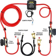 Dual Battery Isolation Kit, 6m 12V, Auto Split Charge Relay System with 140AMP V