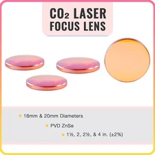 Laser Focus Lens PVD ZnSe Focal Lens Φ18mm 20mm for CO2 Laser Engraver Head