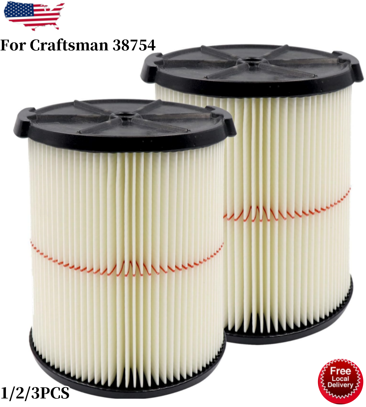 Replacement Cartridge Filter for Craftsman 938754 Wet Dry Vac Vacuum