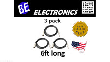 3x XLR Male to 1/4" 6.35mm TRS Male Plug Audio Microphone Cable 6ft