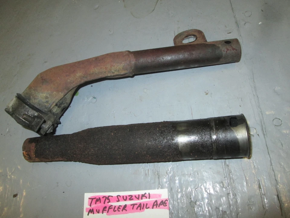 MINI SILENCIADOR CRUZADO TUBO DE ESCAPE VINTAGE SUZUKI TM75 14630-26100 / CARROCERÍA 14810-26101 Foto 4 de 4