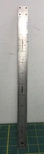 Vintage FAIRGATE Ruler Co 202-T Aluminum Metal 12" Rule Made in USA Hanger