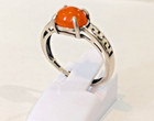 Beautiful 8x6 mm Ethiopia Natural Oval Orange Fire Opal Antique Silver Ring,New — photo 3