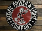 VINTAGE REDDY KILOWATT PORCELAIN SIGN PACIFIC ELECTRIC POWER LIGHT 30” GAS OIL