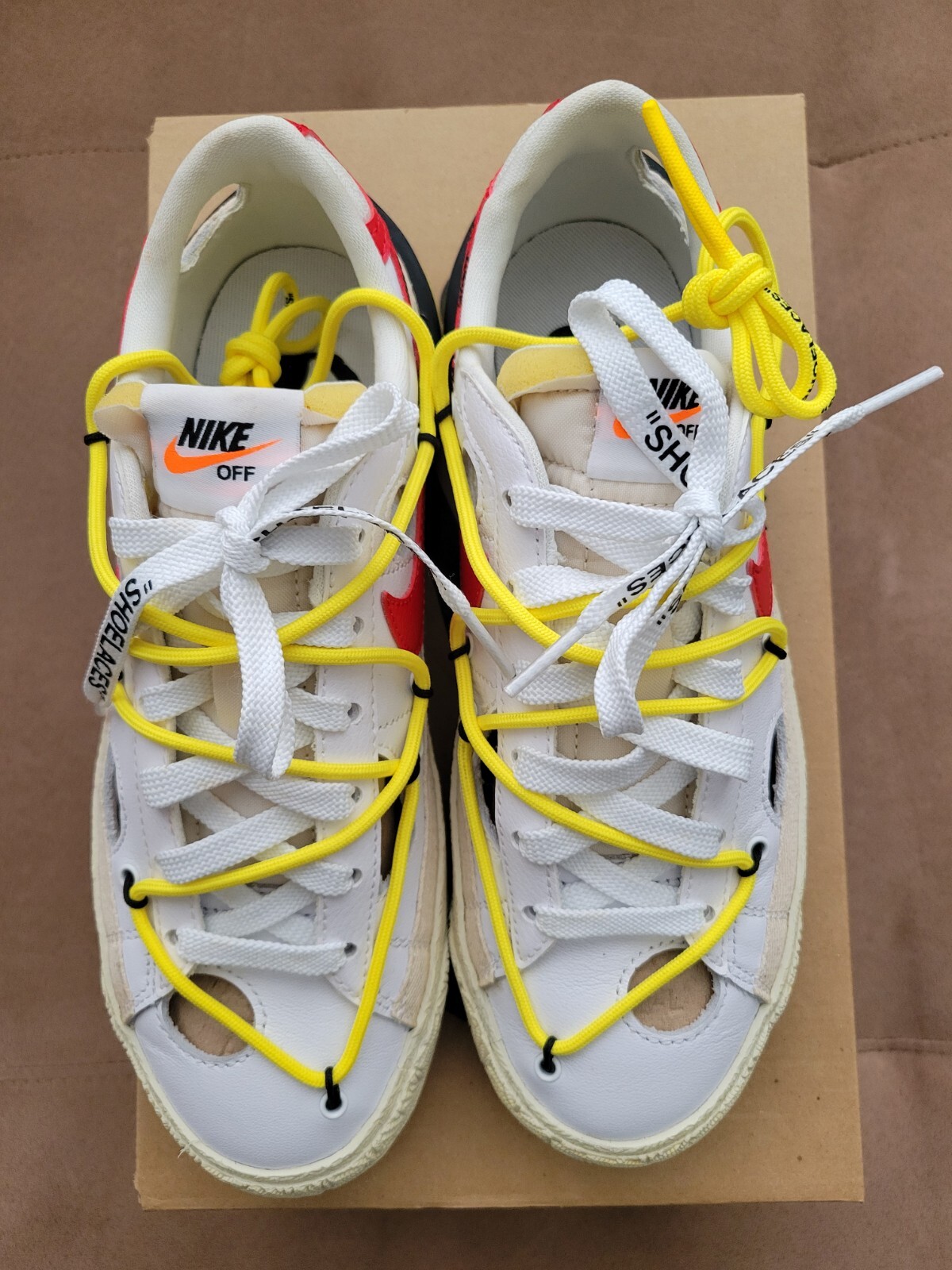 OFF WHITE X NIKE Taglia 6 5 Nike Off White x Blazer Basso Bianco Università Rosso