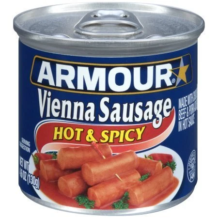 Armour Hot and Spicy Vienna Sausage, 4.6 Ounce [12-Cans] 