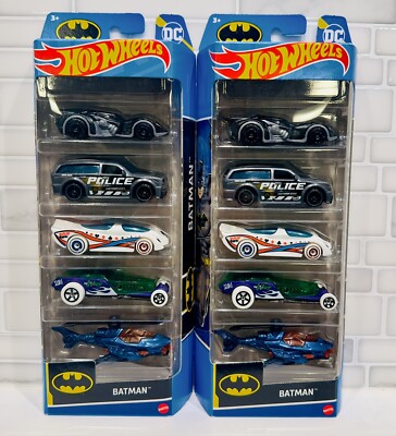 Hot Wheels 2024 Batman 5 Pack Arkham Batmobile Harley Quinn and