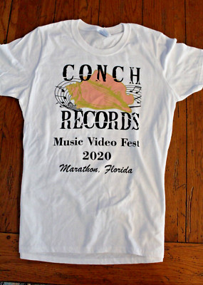 Conch Records Music Video Fest T-Shirt 2020 Marathon Florida  Keys Adult Medium
