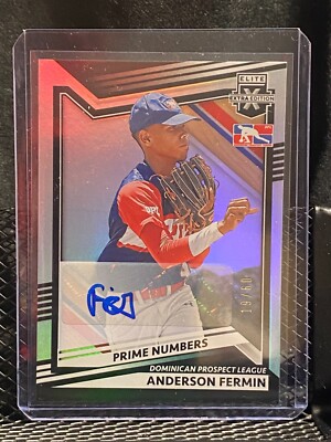 Anderson Fermin 2022 Elite Extra Prime Numbers Auto (SP) #19/60 - Red Sox