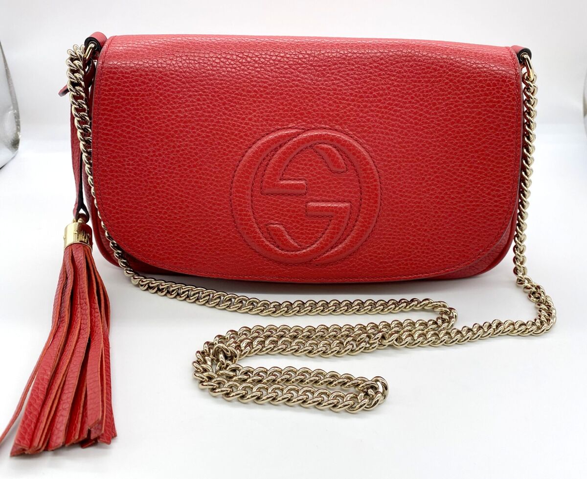 Gucci Soho Disco GG Red Tassel Chain Crossbody Bag 536224 | eBay Gucci Soho Disco GG Red Tassel Chain Crossbody Bag 536224 | eBay