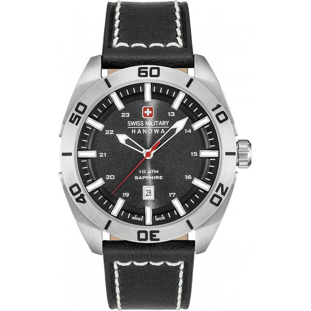 Swiss Military Hanowa Challenge Champ Quartz Watch Black Leather Strap Date  for sale online | eBay