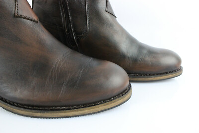 Bottines Cavalières Bronx Cuir Marron/Noir - Taille 41 - État Comme Neuf