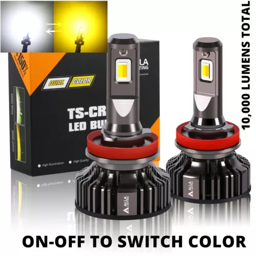 2-Color LED Switchback Fog Light Bulbs,Driving Lamps for BMW, ALLA Brightest H11