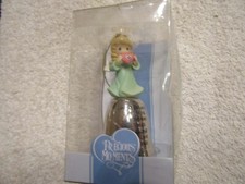 Precious Moments Ornament Holiday Promo Angel Silver Yellow with Jewel Cross NIB