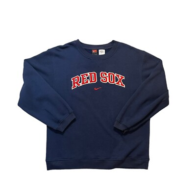 blue nike spell out sweatshirt