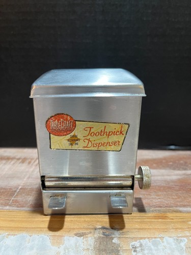 Vintage TABLECRAFT Stainless Steel Toothpick Dispenser