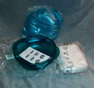 Tupperware MicroFix in türkis 1,5 Liter + Snack- Brot- Naschbox in weiß