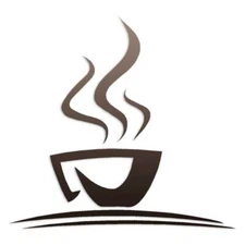 Cup Of Hot Coffee, Vinyl Decal Sticker, 40 Patterns & 3 Sizes, #6807