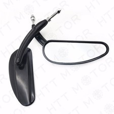 Par de espejos retrovisores de carreras HTTMT lágrima negra para Harley Street Glide Road Glide