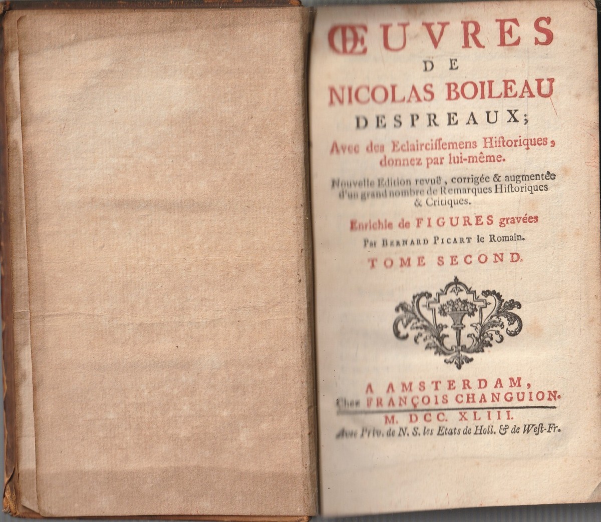 ANTIQUARIAN , OEUVRES DE NICOLAS BOILEAU DESPREAUX pbl 1743 , in FRENCH |  eBay UK