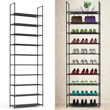 10-Tier Adjustable Shoe Rack Organizer Stackable Shoe Shelves Cabinet Standing