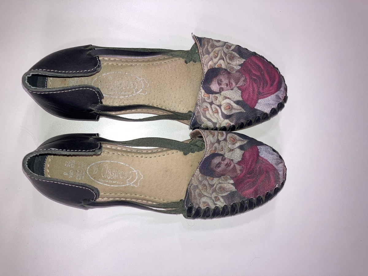 D'Clasicos Huaraches Frida Kahlo Size Canvas Leather Size 8 Mexico | eBay