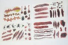 4 Sheets Costume Halloween Temporary Tattoos For Face Arm Leg Wounds