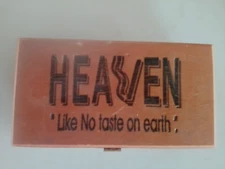 HEAVEN WOOD CIGAR BOX CUPID’s CHERRY CREME CORONA BRASS HINGES & LATCH