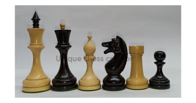 4.5'' Beautiful chess pieces double weighted - Ebony coated and maple wood
