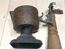 Antique Brass Turkish Ottoman Chalice Coffee Pepper Spice Grinder Masher