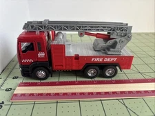 6” Model Fire Truck Bright Flashing Lights and Siren, Friction Movement