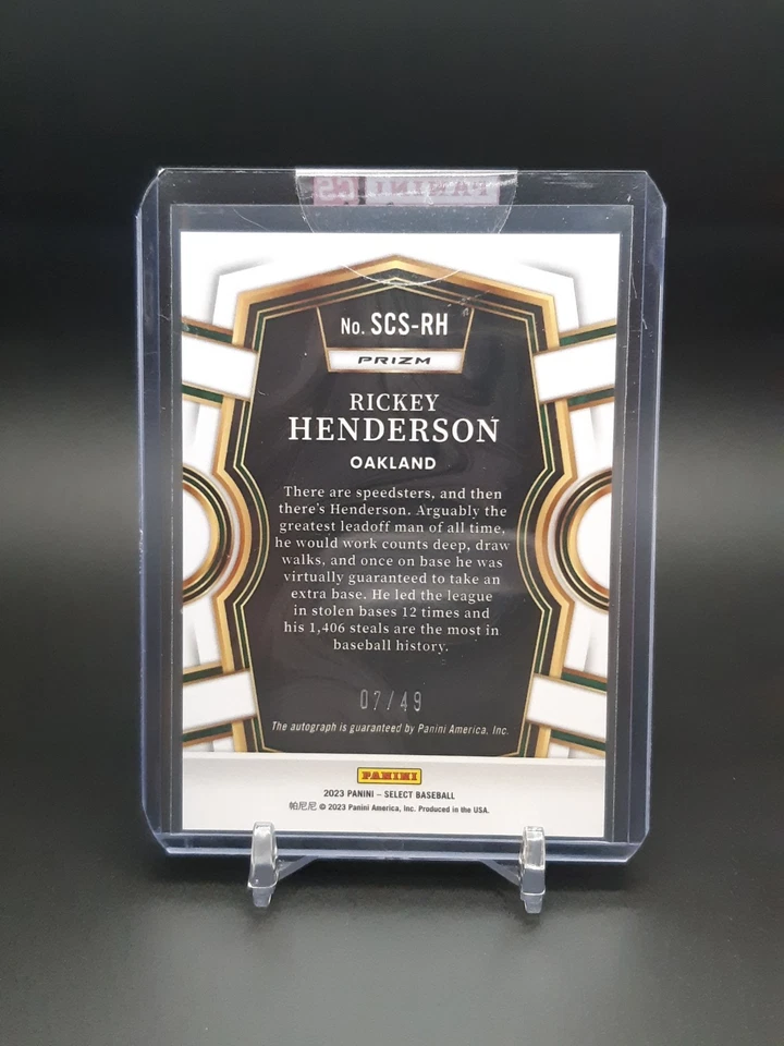 2023 Panini Select Rickey Henderson Auto Select Company Auto /49 #SCS-RH - Image 2 of 2