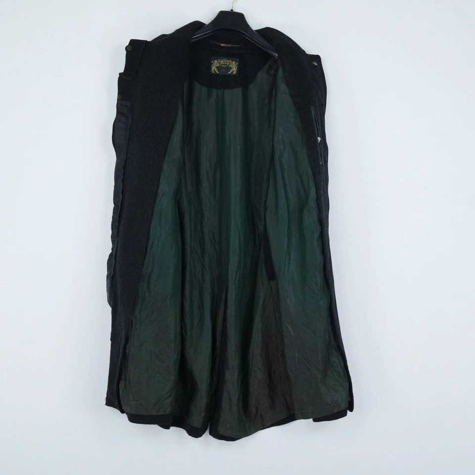 Mens LODENFREY Coat XL Size US 46 Tyrol Charcoal Loden Wool Cashmere Overcoat - Image 4 of 4