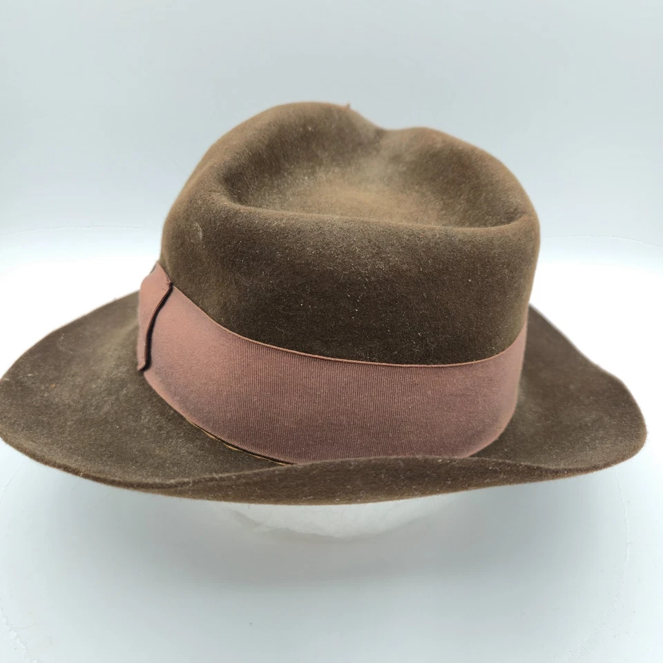 Sombrero Fedora Vintage Stetson Indiana Jones Marrón Lana Talla 7 1/4 Lucasfilm 1984 Foto 4 de 4