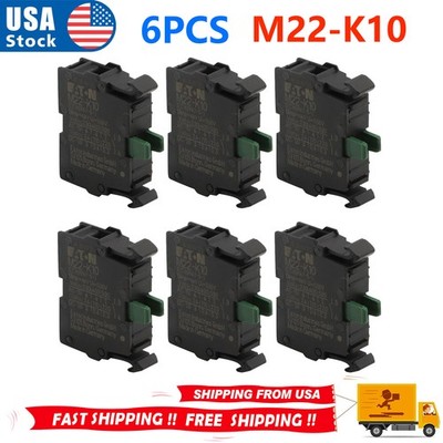 6PCS M22-K10 For EATON MOELLER Auxiliary Contact Block Switch M22K10