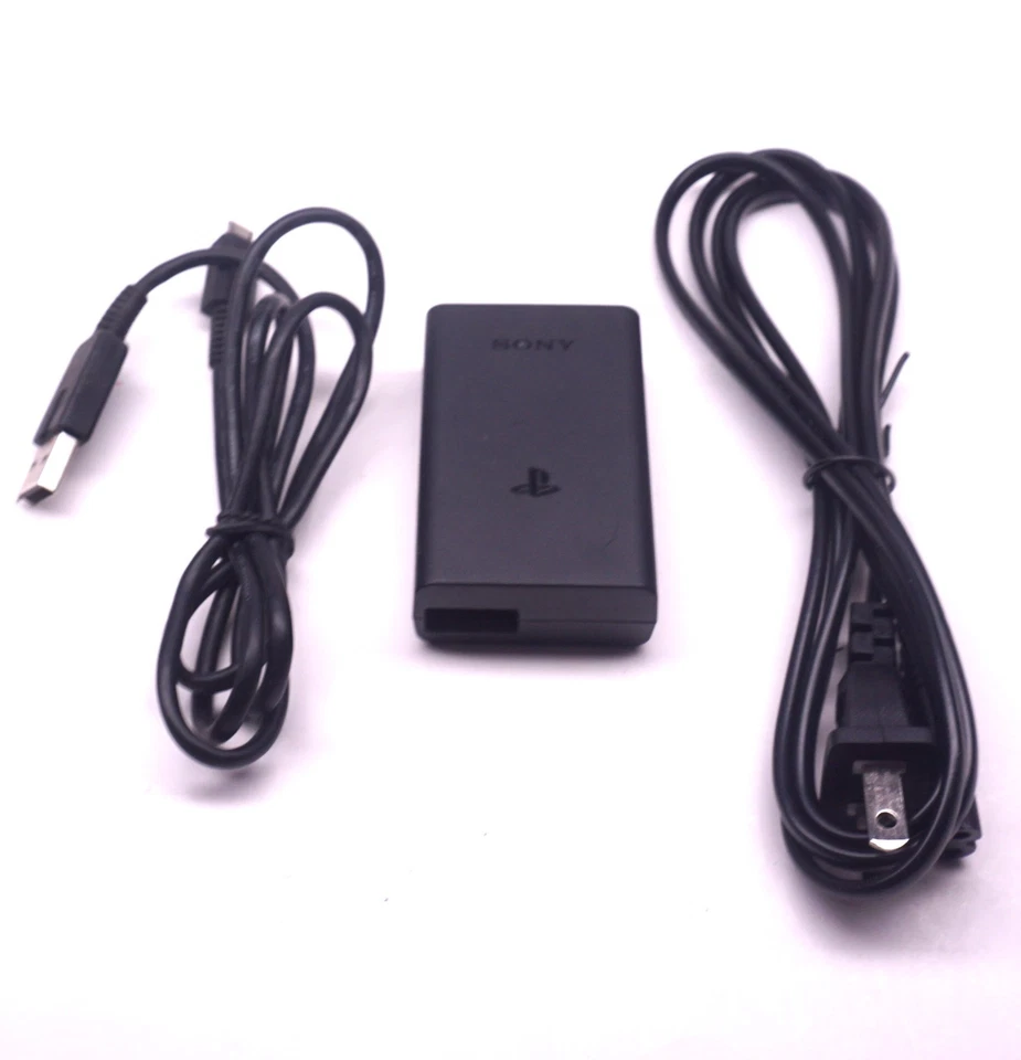 Cargador de pared Sony Playstation PS Vita 2000 OEM cable USB y adaptador de CA de ladrillo Foto 2 de 4