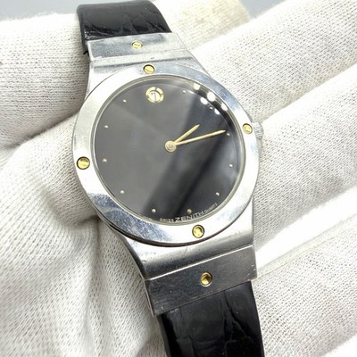 ZENITH PACIFIC MUSEUM 49.0010.605 QUARTZ UHR Vintage schwarz